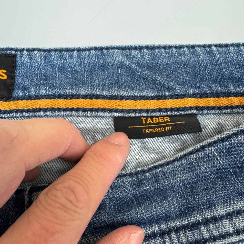 Hugo Boss Jeans Mens 36x29 Blue Taber Tapered Fit Denim Designer Luxury